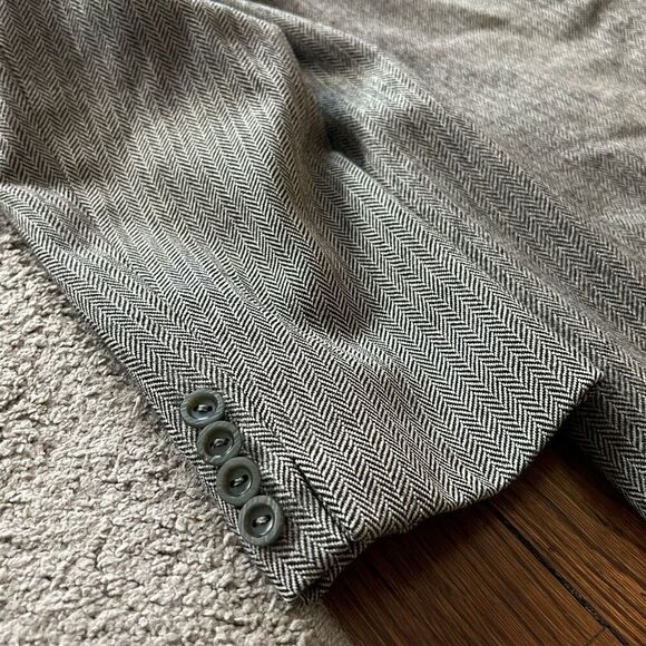 Walter Morton Gray Herringbone Sport Coat Wool Blend 2 Button 42R For Louis USA - Picture 4 of 6